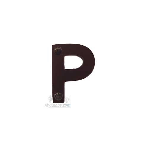 2" Solid Front Fixing Letters P in Powder Coated Bronze