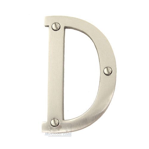 4" Solid Front Fixing Letters D in Satin Nickel