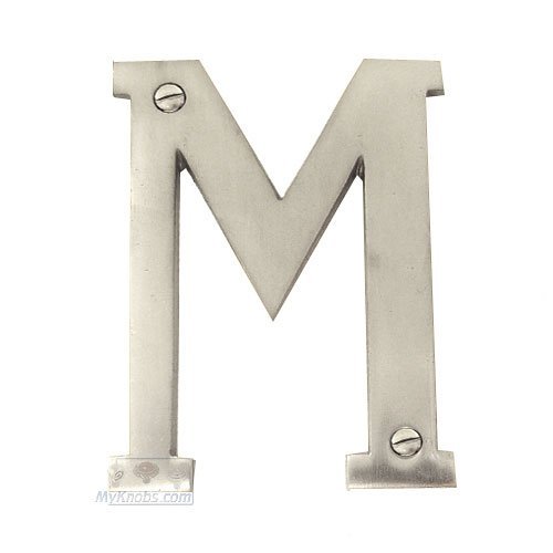 4" Solid Front Fixing Letters M in Satin Nickel