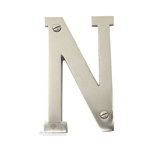 4" Solid Front Fixing Letters N in Satin Nickel