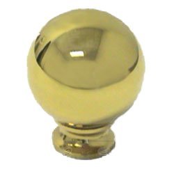 Ball Knob with Pedestal Base in Polished Brass