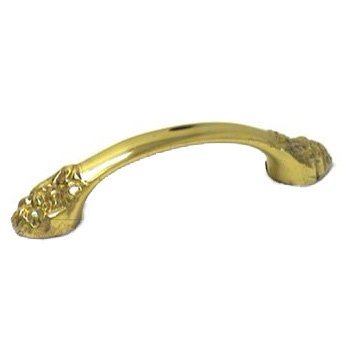 3" Center Fruit at End Pull in Polished Brass