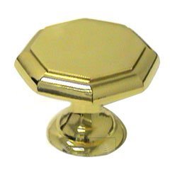Octogonal Knob in Polished Brass