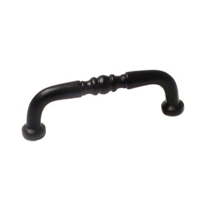3" Centers Decorative Curved Pull in Black