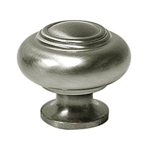 Small Double Ringed Knob in Satin Nickel