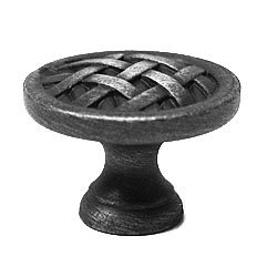 Large Cross Hatched Knob in Distressed Nickel