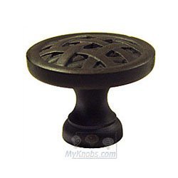 Small Cross Hatched Knob in Oil Rubbed Bronze