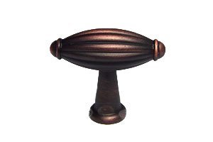 Small Indian Drum Knob in Distressed Copper