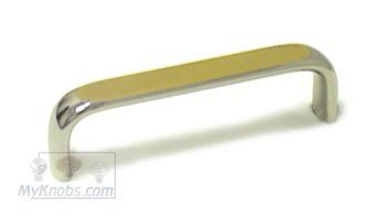 3" Center Polished Chrome with Brass Smooth Rectangular Pull