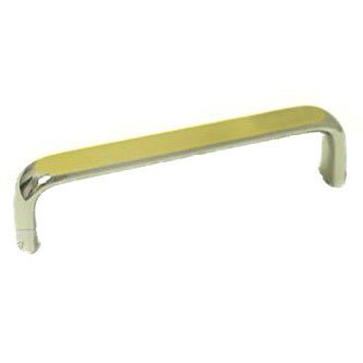 3 1/2" Center Polished Chrome with Brass Smooth Rectangular Pull