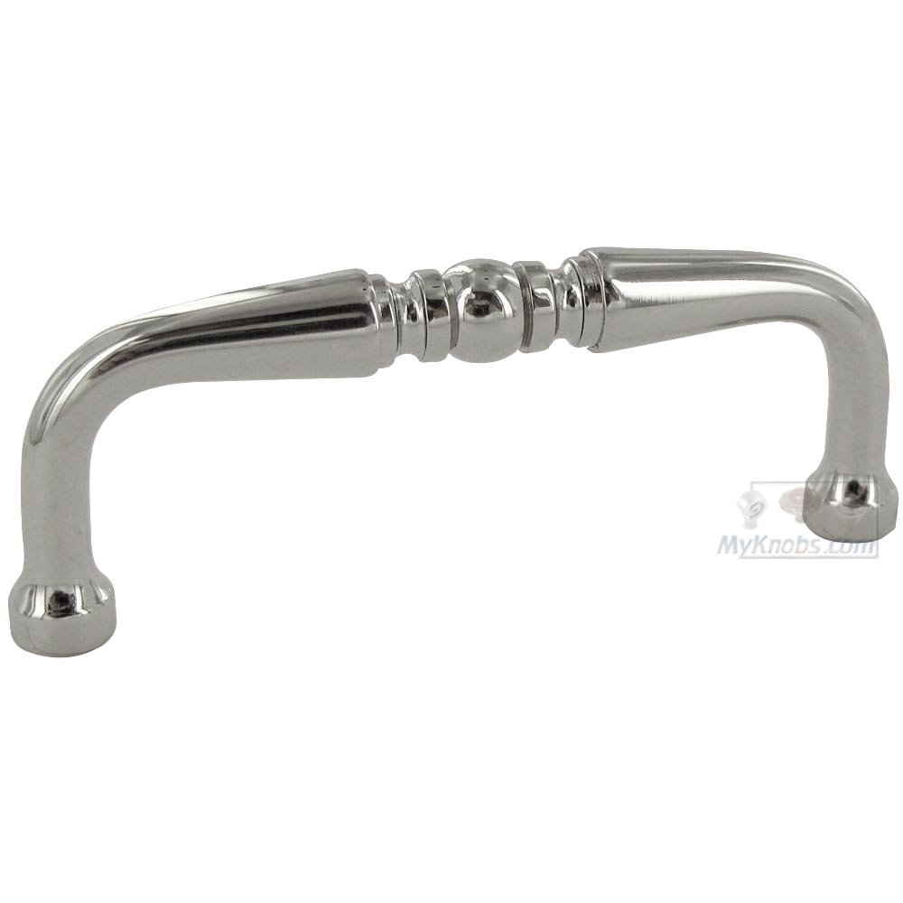 3" Centers Decorative Curved Pull in Polished Nickel