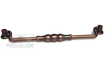 8" Center Beaded Middle Hanging Pull in Distressed Copper