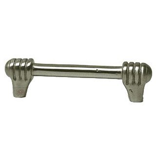 3 1/2" Centers Distressed Rod with Swirl Ends Pull in Satin Nickel