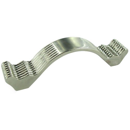 3 1/2" Centers Wavy Contoured Handle In Polished Nickel