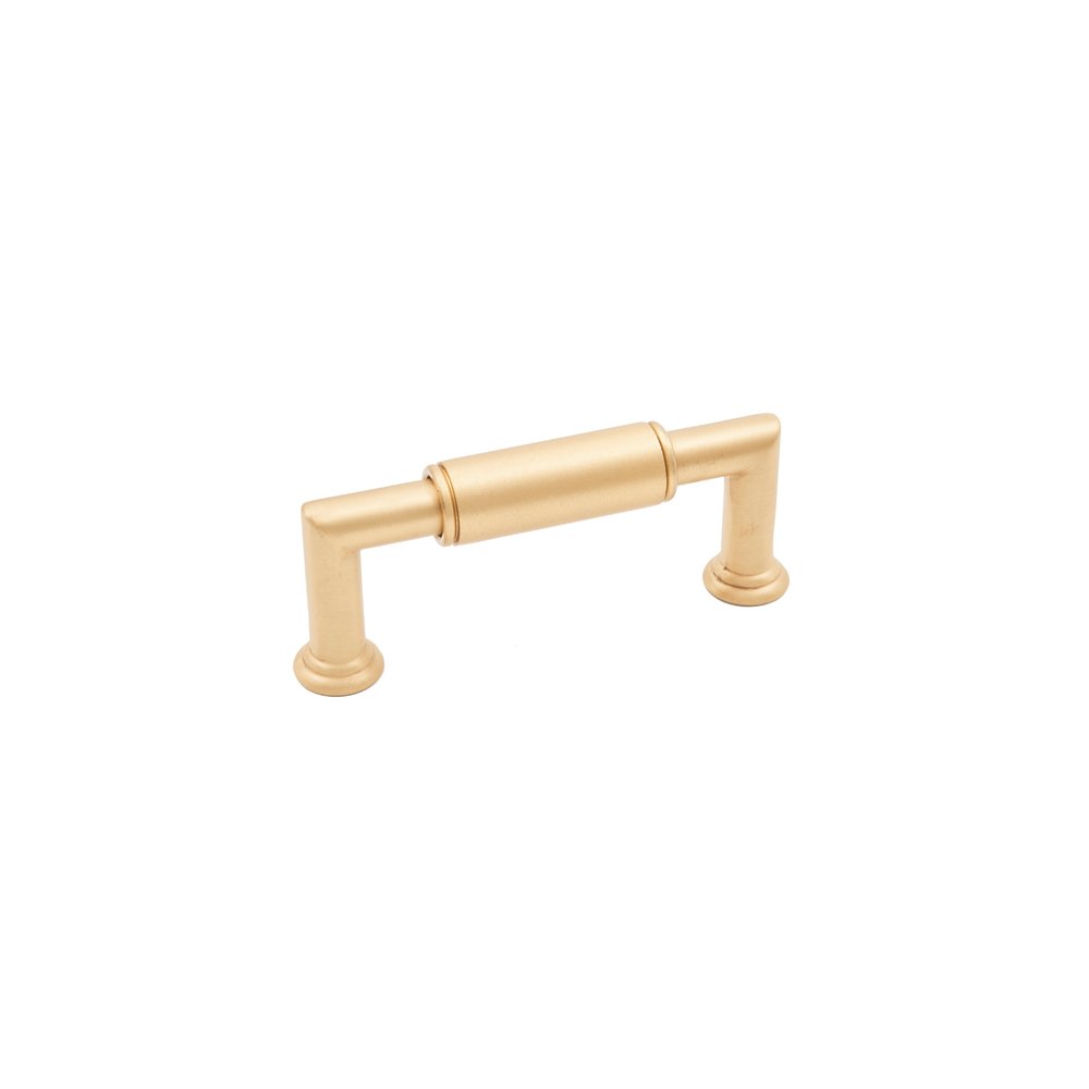 3" Centers Cylinder Middle Pull In Satin Brass