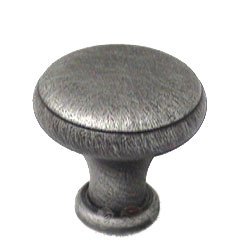 1 1/4" Solid Knob with Flat Edge in Distressed Nickel