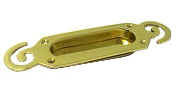 Flush Pull with Swirl Ends in Polished Brass
