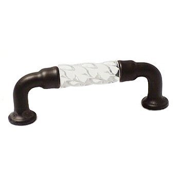 3" Center Acrylic Swirl Pull with Oil Rubbed Bronze Ends
