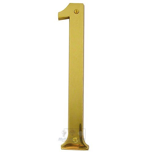 9" Hollow Front Fixing Numbers # 1 in Polished Brass