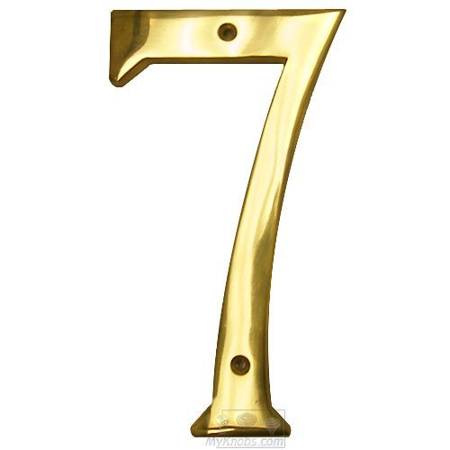 6" Hollow Front Fixing Numbers # 7 in Polished Brass
