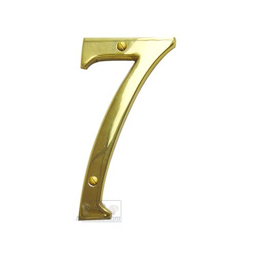 5" Hollow Front Fixing Numbers # 7 in Polished Brass