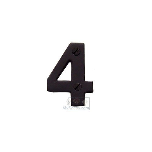 2" Solid Front Fixing Numbers # 4 in Powder Coated Bronze