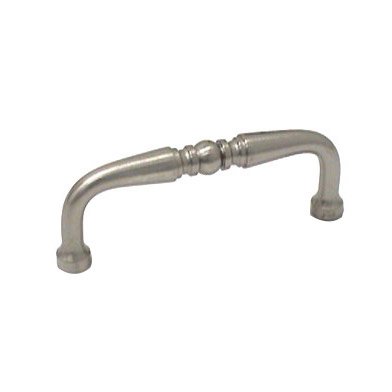 3" Centers Decorative Curved Pull in Satin Nickel