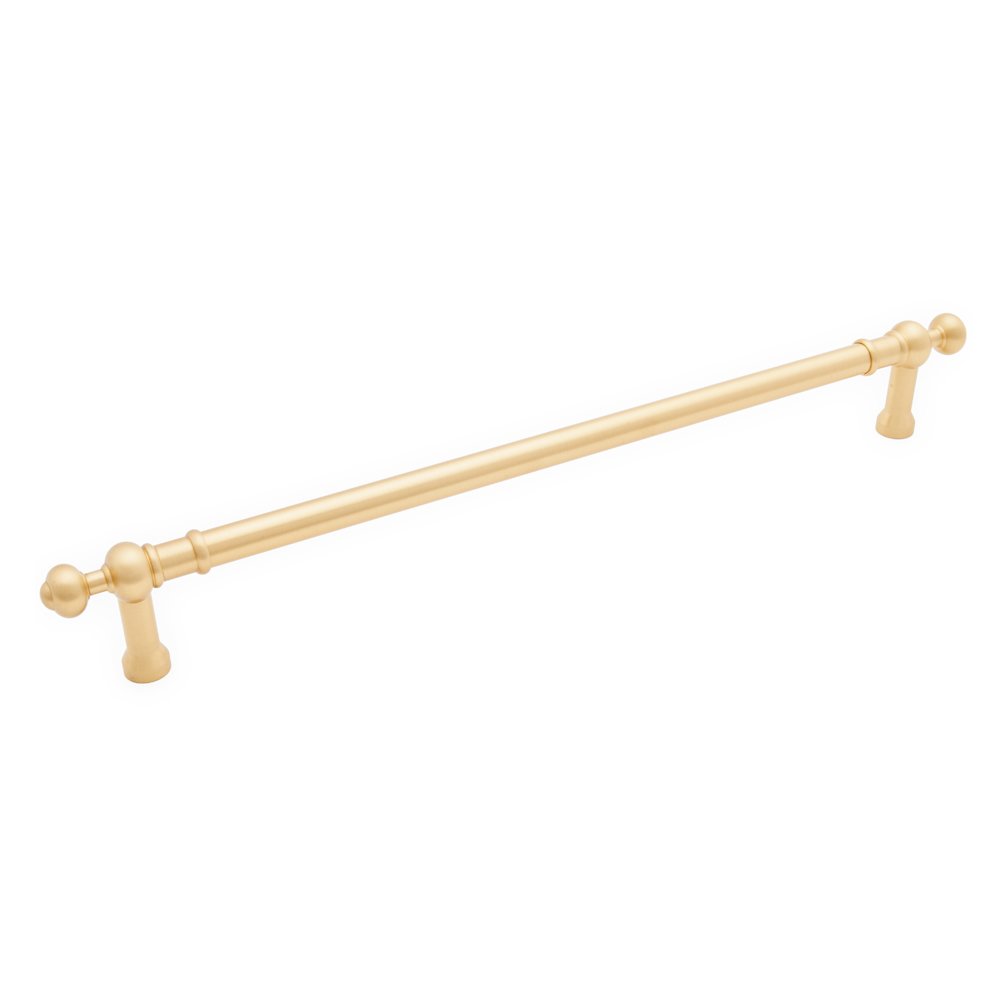 18" Centers Plain Appliance Pull with Decorative Ends In Satin Brass