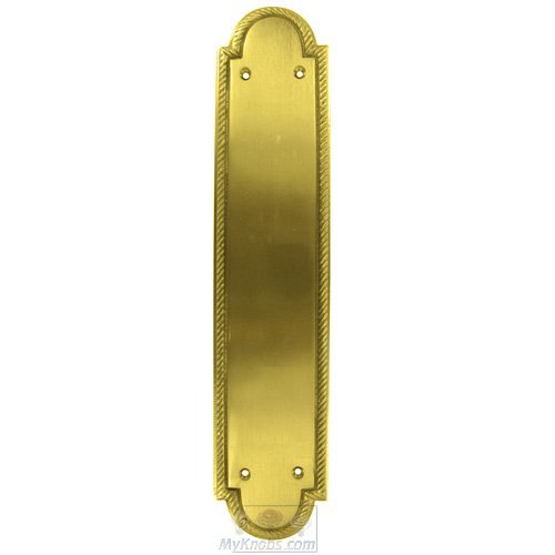 Oval Top Rope Push Plate in Polished Brass