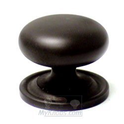 1 1/2" Plain Solid Knob with Backplate in Oil Rubbed Bronze