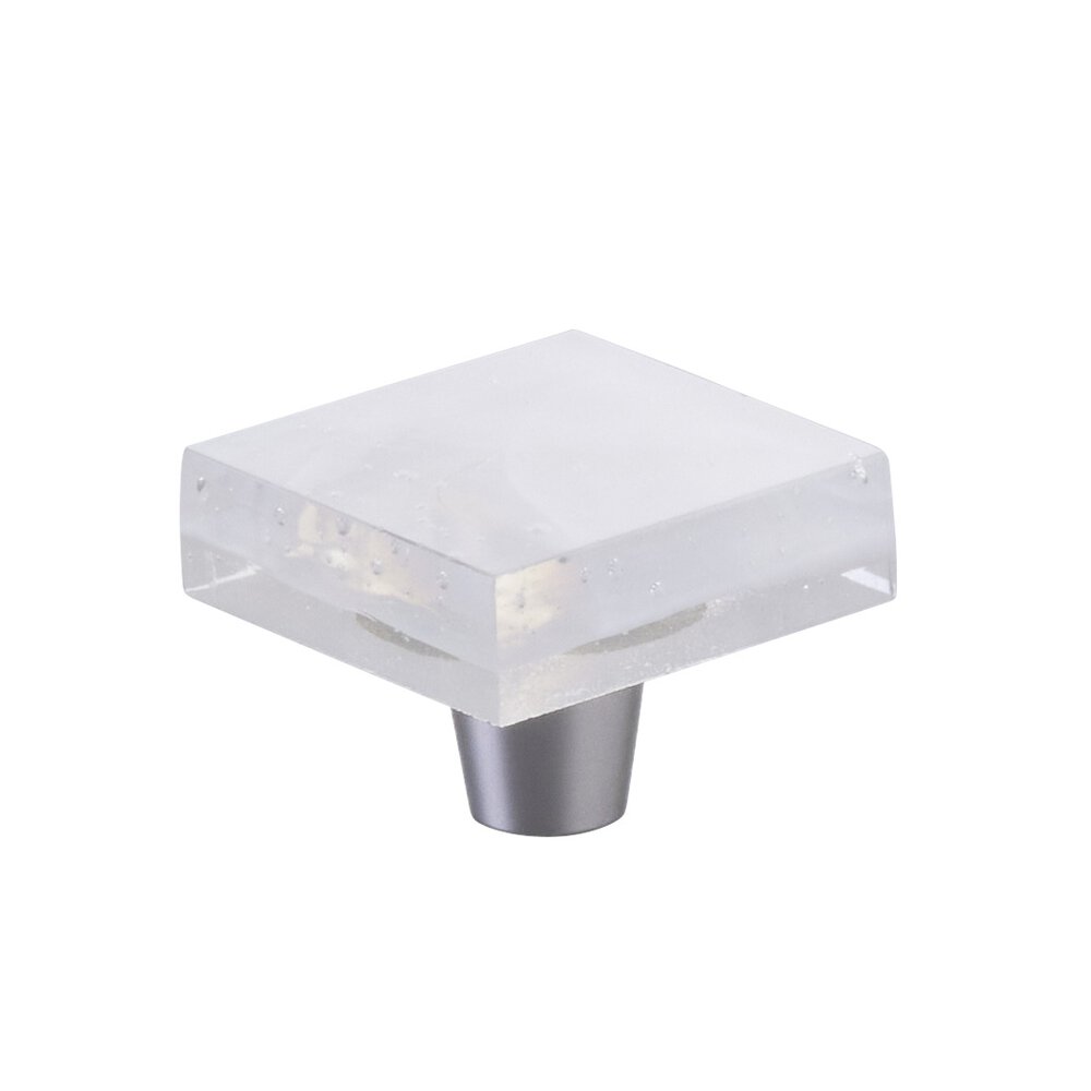 1 1/2" Small Square Knob in Brushed Stainless Steel