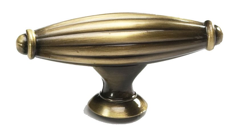 Oval T Knob in Antique Brass
