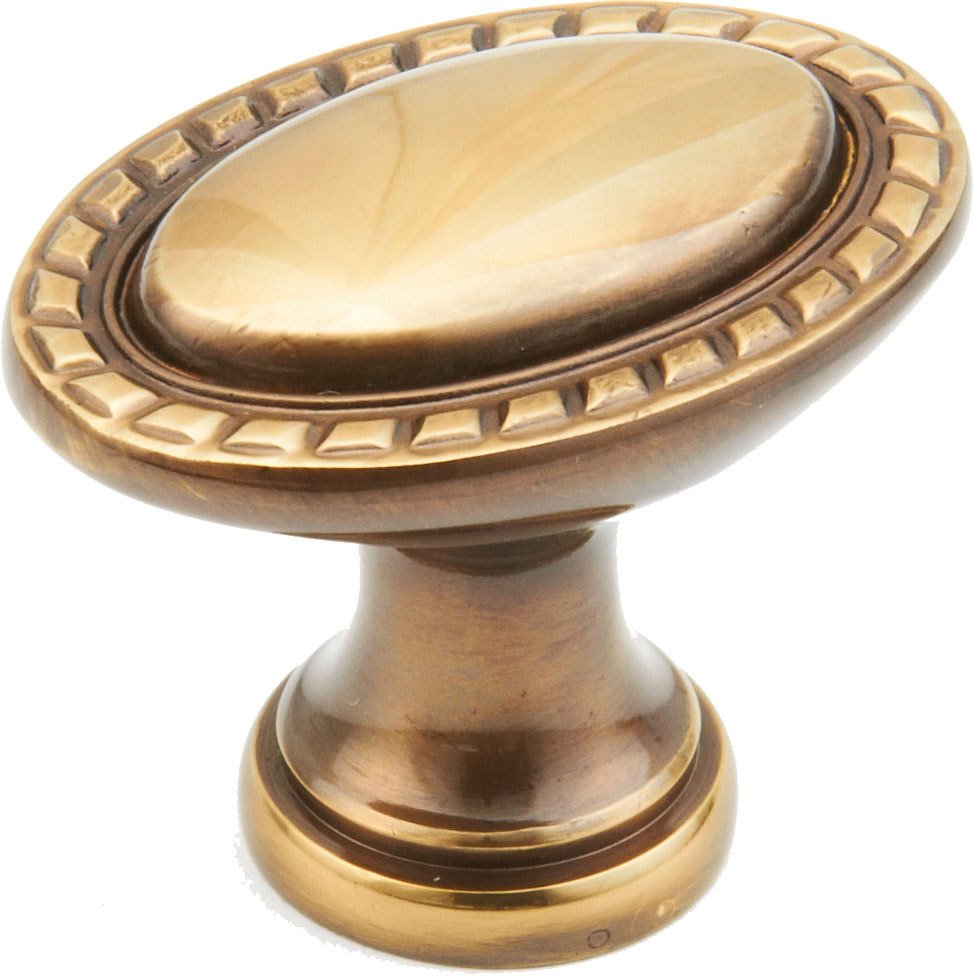 1 3/8" Oval Rope Knob in Antique Light Polish