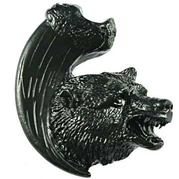 Bear with Claw Knob Left in Black