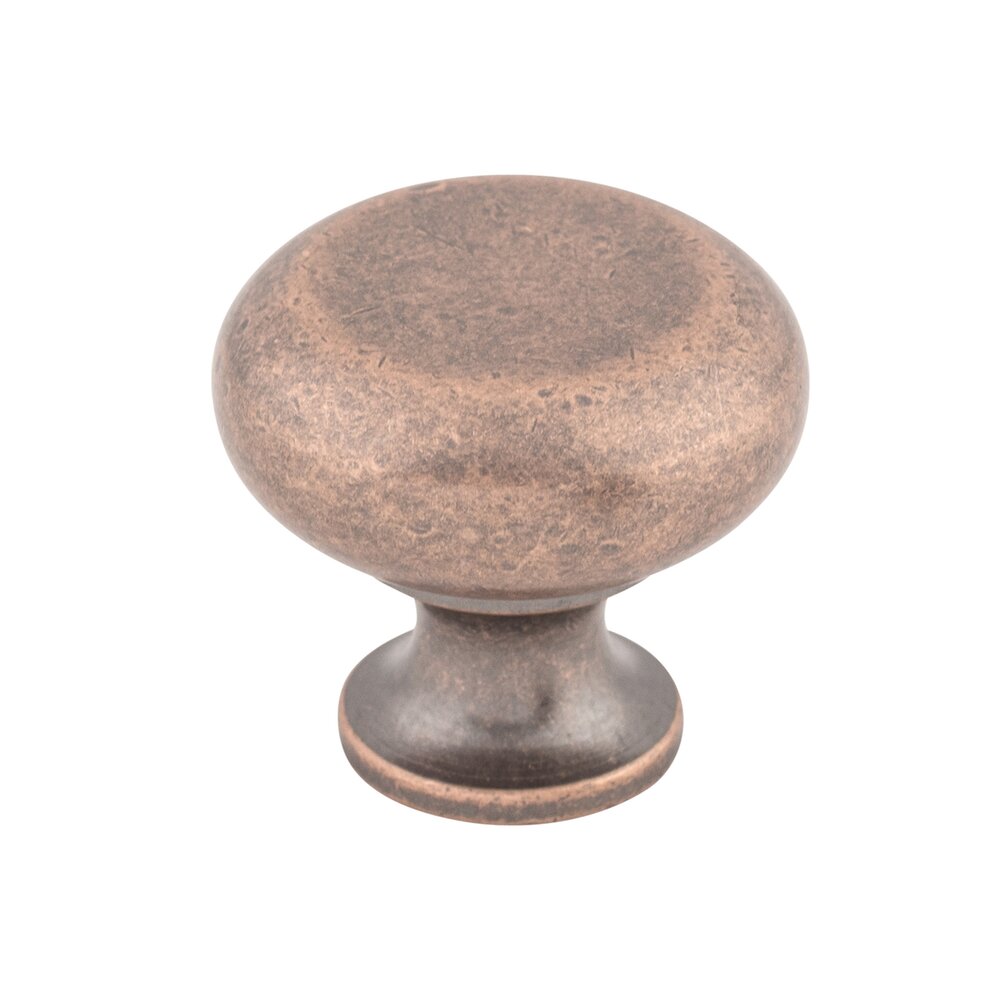 Flat Faced 1 1/4" Diameter Mushroom Knob in Antique Copper