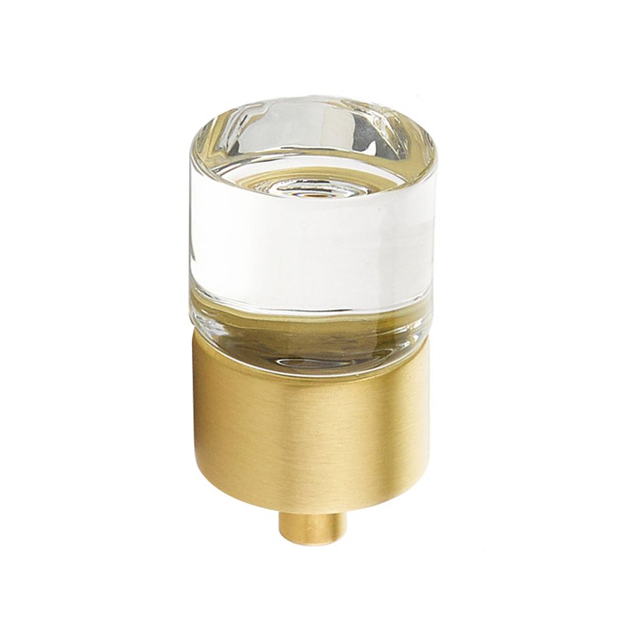 7/8" Diameter Glass Knob in Satin Brass