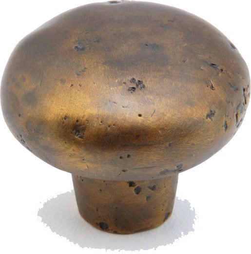 Solid Brass Knob in Aged Dover