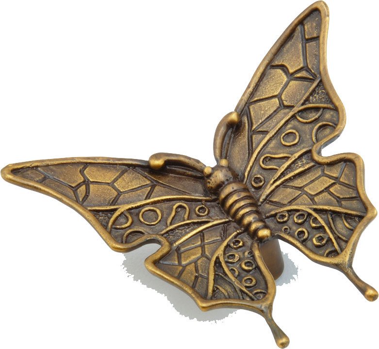 Solid Brass 1 1/2" Centers Wings In Butterfly Handle in Estate Dover