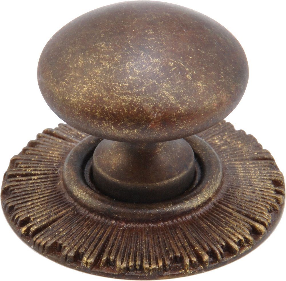 Solid Brass burst Knob with Backplate in Hi Lited Bronze
