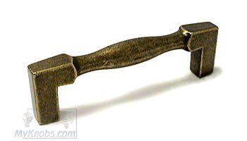 3 3/4" Centers Tapered Bridge Pull in Antique Brass