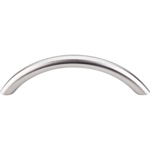 Solid Bowed 3 3/4" Centers Bar Pull in Brushed Stainless Steel