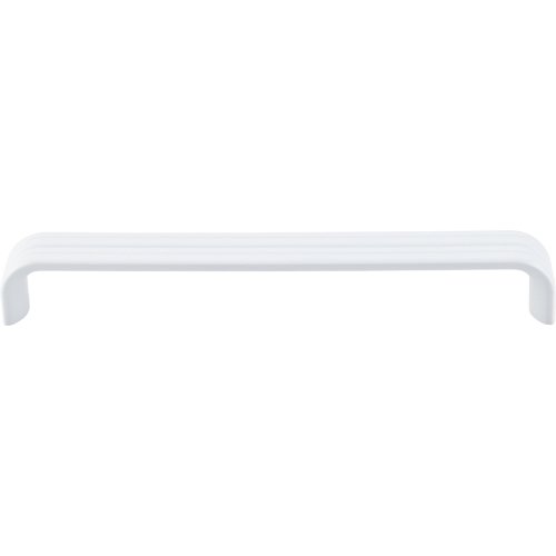 7" Centers Modern Deco Pull in White