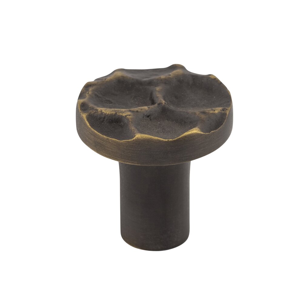 Cobblestone 1 1/8" Diameter Mushroom Knob in Brass Antique