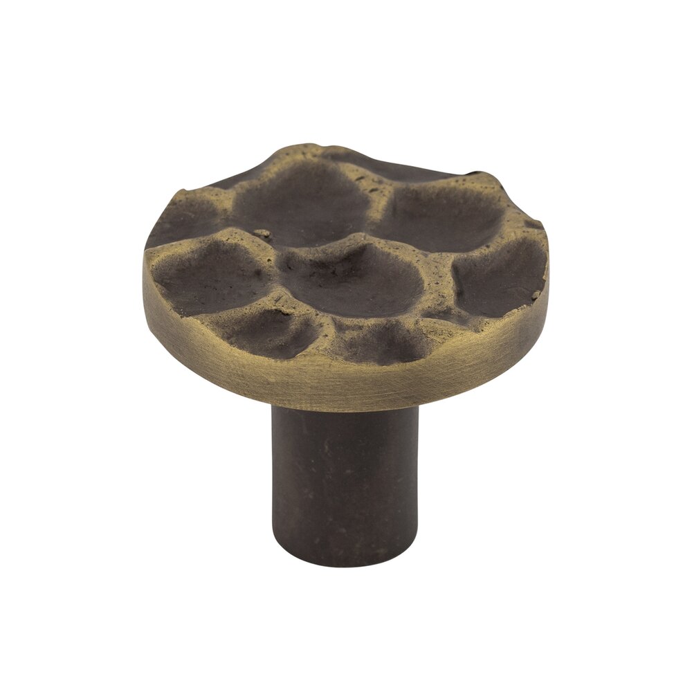Cobblestone 1 3/8" Diameter Mushroom Knob in Brass Antique