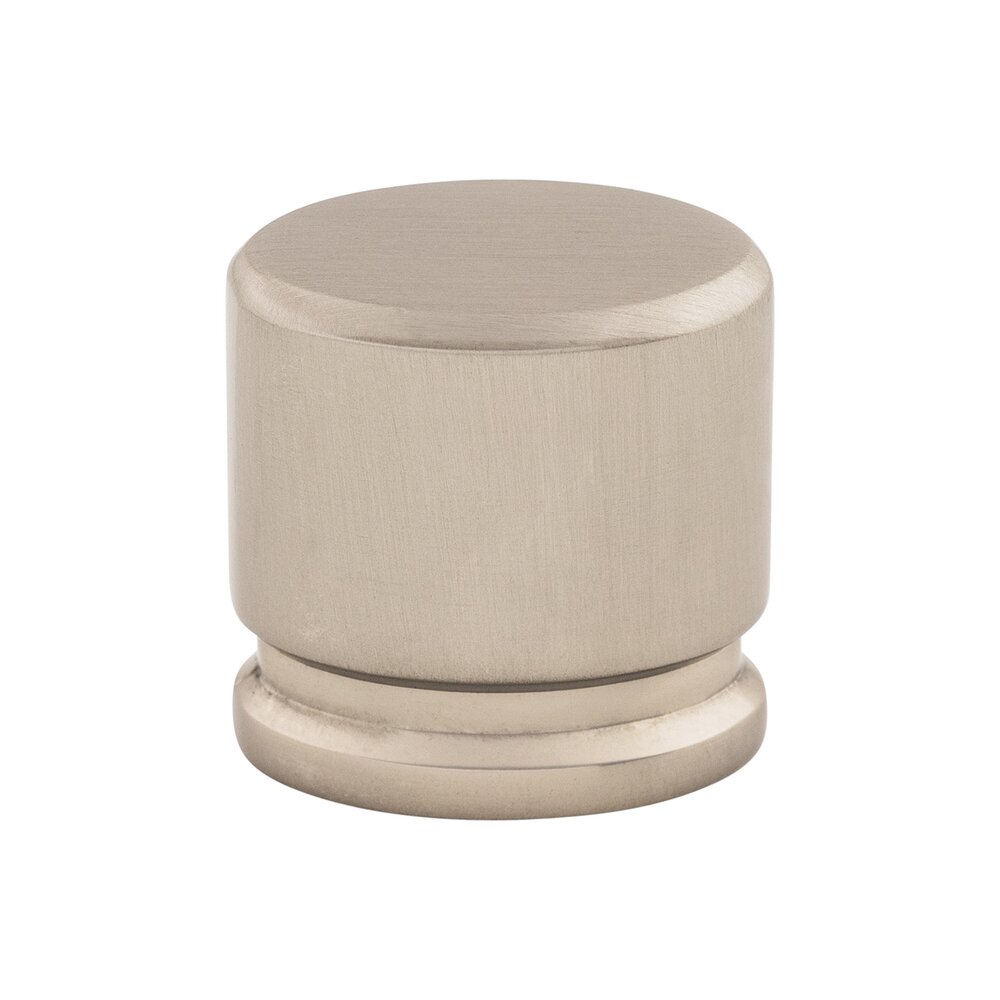Oval 1 1/8" Long Knob in Brushed Satin Nickel