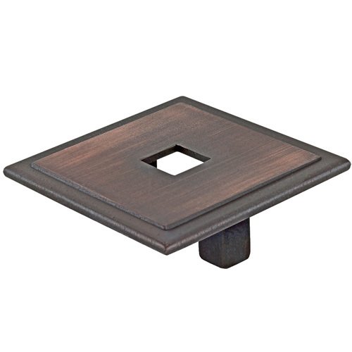 1 1/4" Centers Small Square with Hole Pull in Brushed Oil Rubbed Bronze