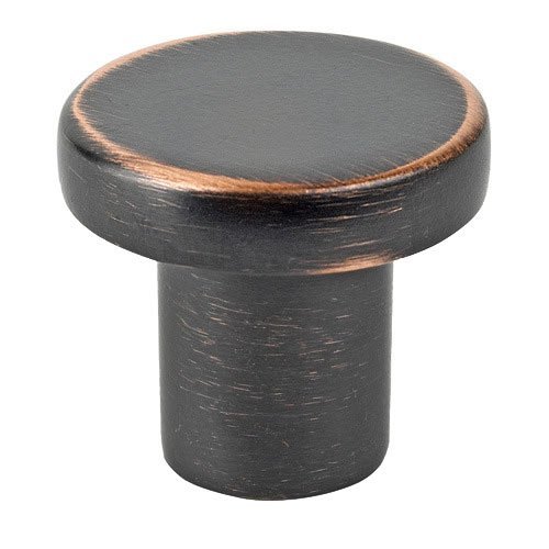 1 1/8" Flat Circular Knob in Brushed Oil Rubbed Bronze