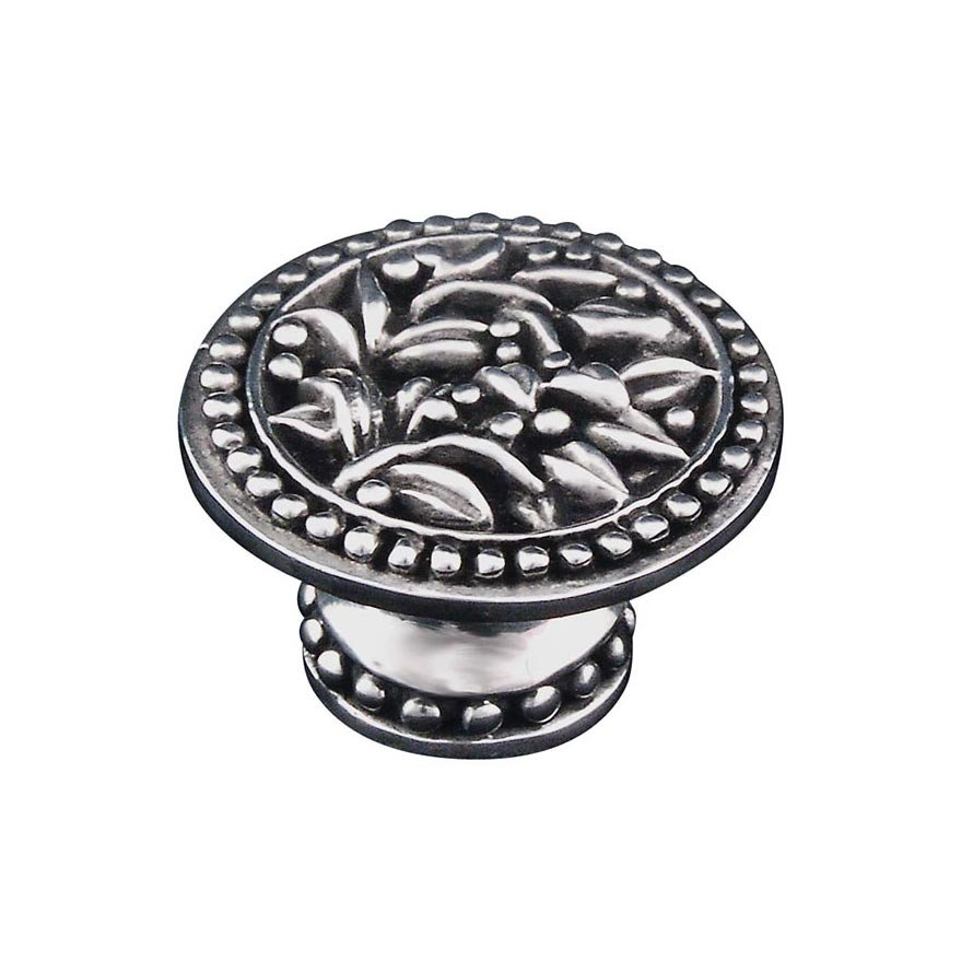 1 1/4" Knob with Small Base in Antique Silver