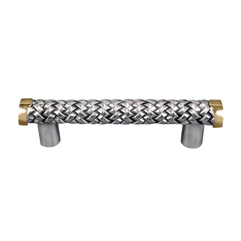 Braided Two Tone Handle - 76mm in Silver And Gold