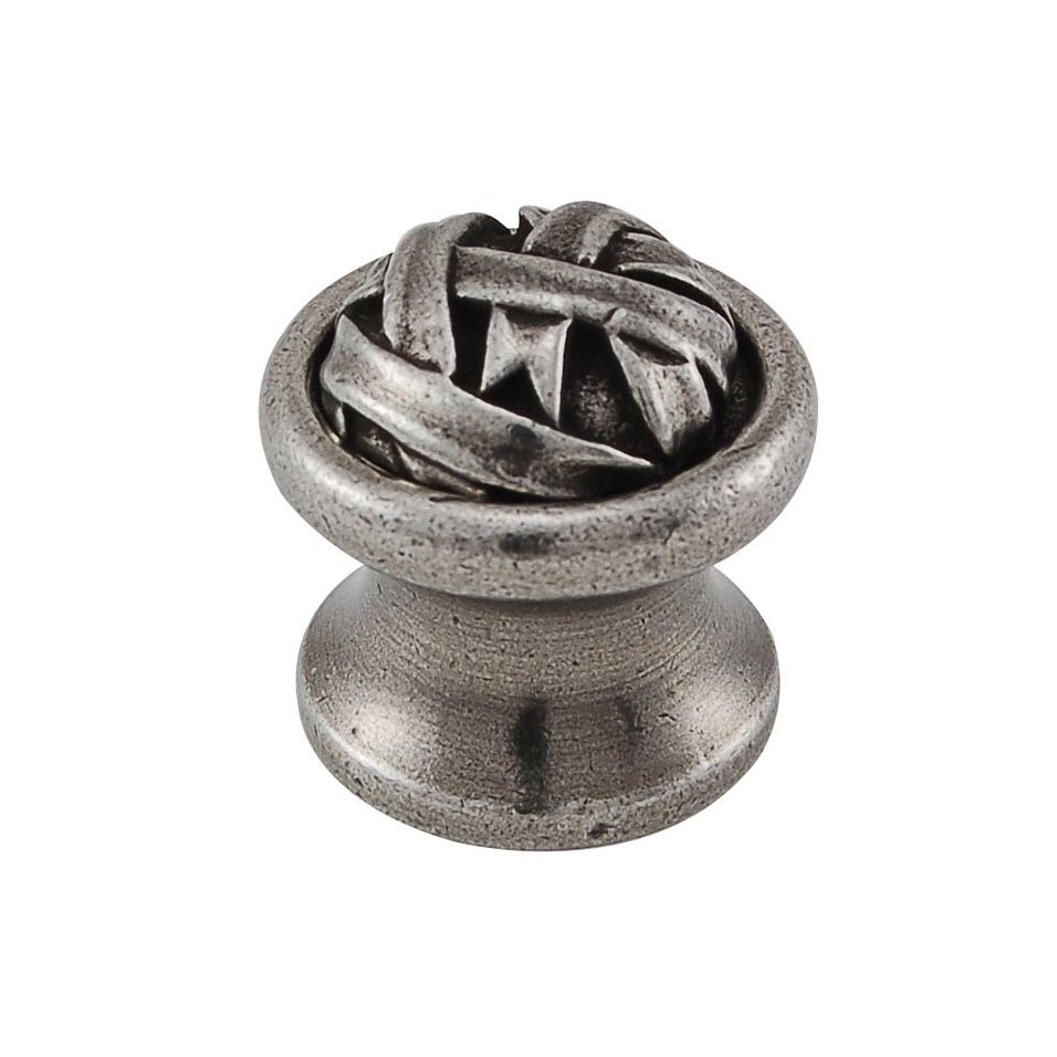 Small Mummy Wrap Knob 1" in Vintage Pewter